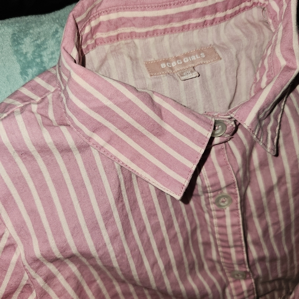 Pink A-Line Dress with 3/4 Sleeve and Pleats Preppy Casual - Picture 6 of 8